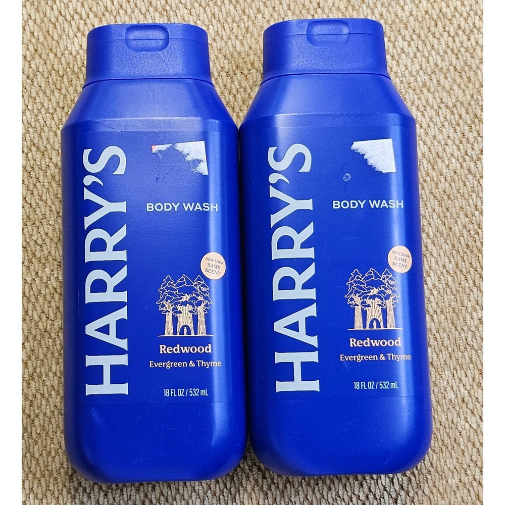 Harry's Body Wash Mens 18oz 2pk Redwood Evergreen & Thyme Sulfate Free New